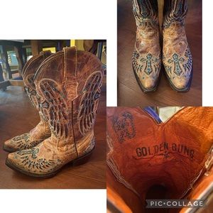 Golden Guns Rhinestone Western Boots